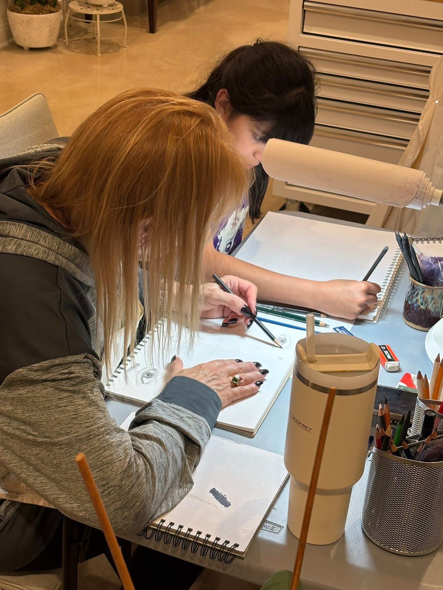Lizzy Experiencing Artist Pencils for the First Time